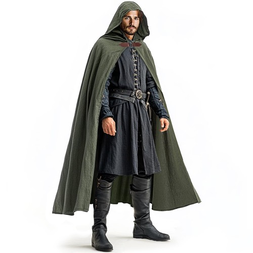 Green renaissance hooded - green,