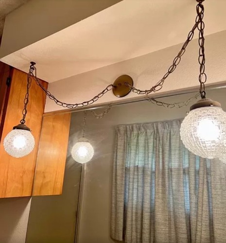 Vintage double globe swag lamp - double-globe,
