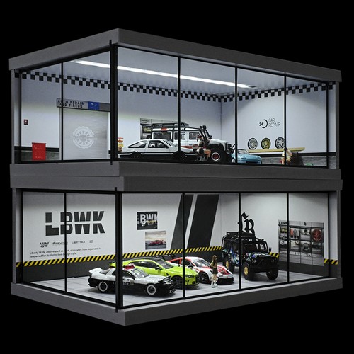 Diorama car garage model - 1:64,