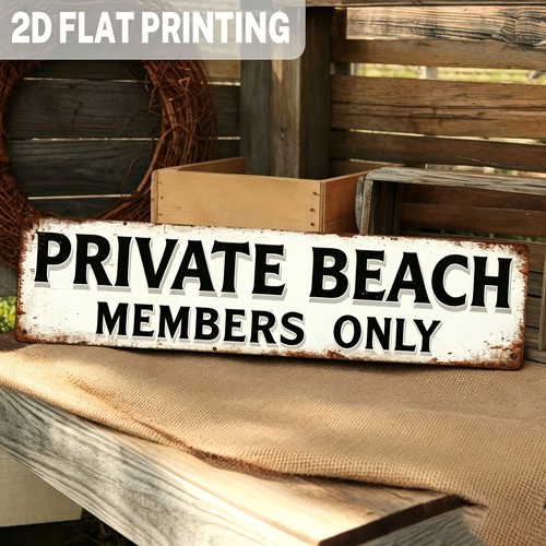 Vintage metal beach sign - vintage,