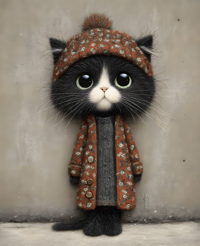 Tuxedo cat patterned - patterned, coat