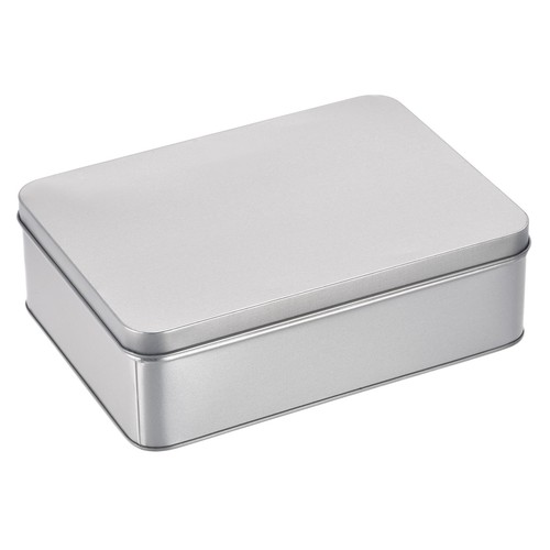 Metal tin box x2 72 - metal, 8.66"x6.3"x2.72"