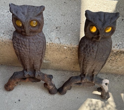 Antique vintage brass owl - antique,