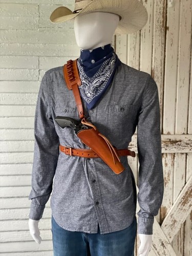 Brown leather shoulder holster - brown,