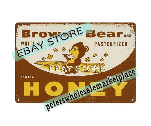 Brown bear honey tin - brown,