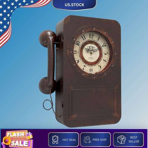 Retro telephone wall clock - wall,