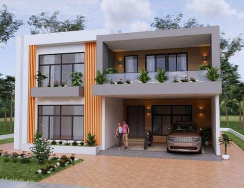 39x49 feet modern house plan - feet,
