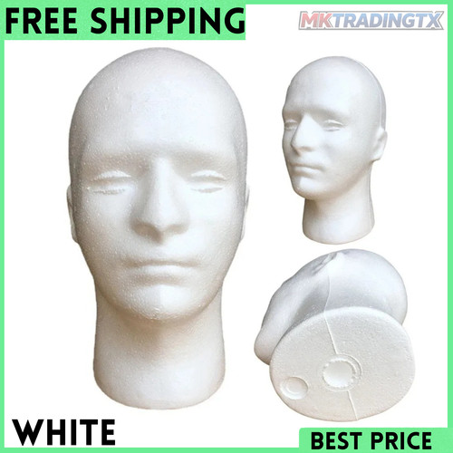 White styrofoam head - head, male