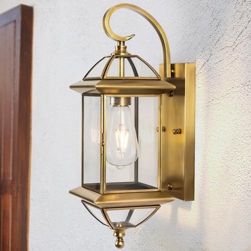 Gold copper wall light fixture - gold,