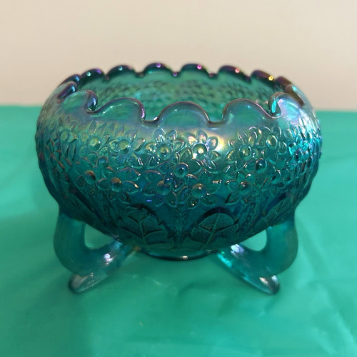 Blue iridescent carnival glass - carnival,