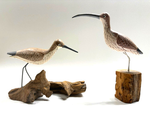 Hand painted wood shorebird - painted,