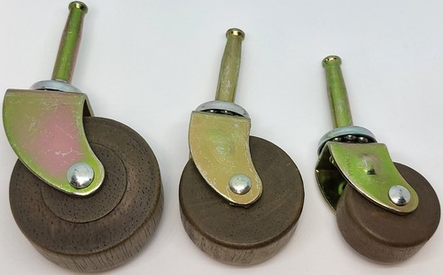 Pair wood caster wheels ball - wheels,