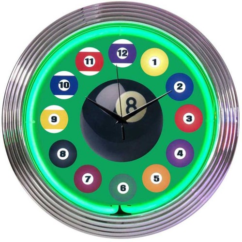 Ball hustler neon clock - clock, sign