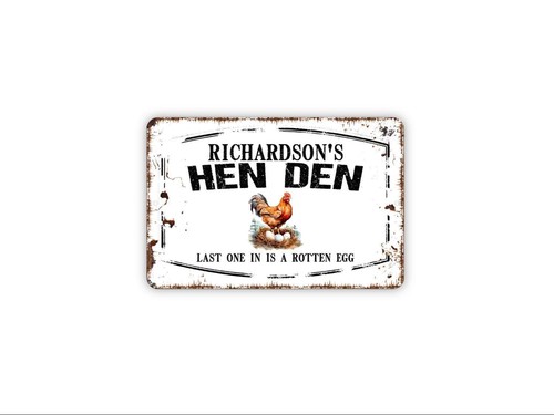 Personalized hen den sign - sign, |