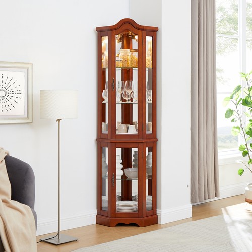 Lighted curio wooden corner - curio,