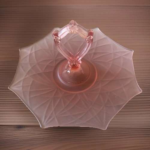 Vintage pink frosted glass - pink,