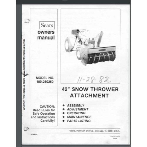 Sears tractor snow - sears, blower
