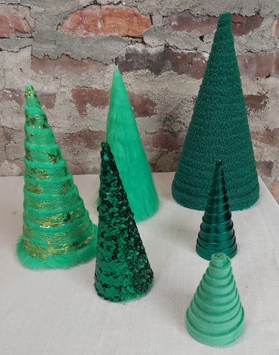 Christmas trees set green - christmas,
