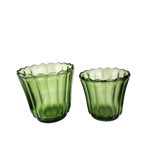Set two green - two, glass