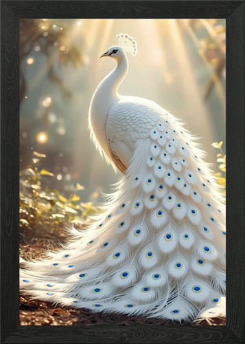 Elegant white peacock - peacock, in
