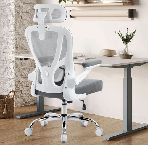 Ergonomic gray white mesh - gray,
