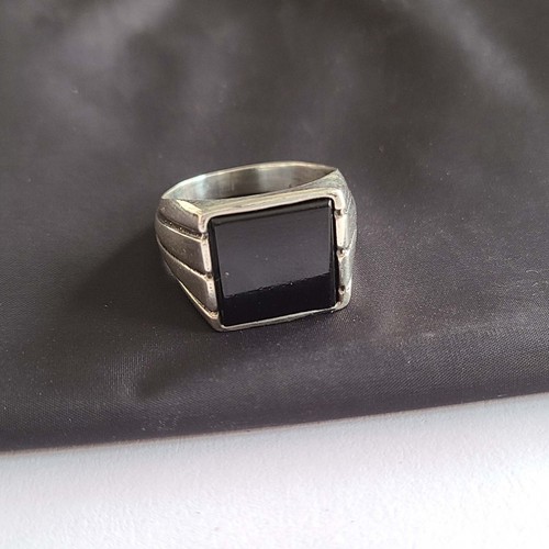 Natural black onyx 925 - black,