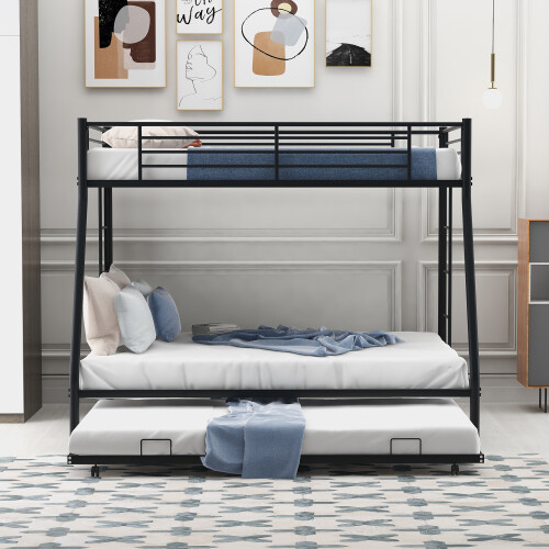 Metal bunk beds trundle - beds,