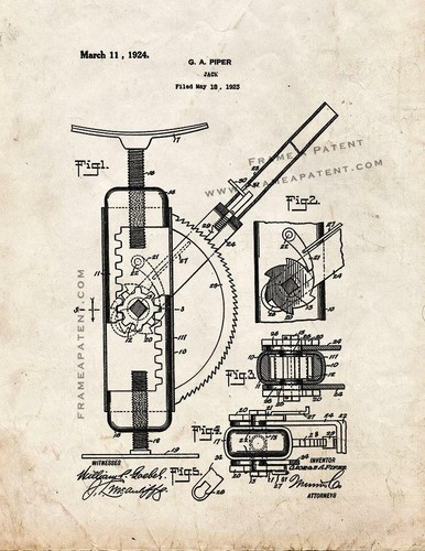 Car jack patent print old - jack,