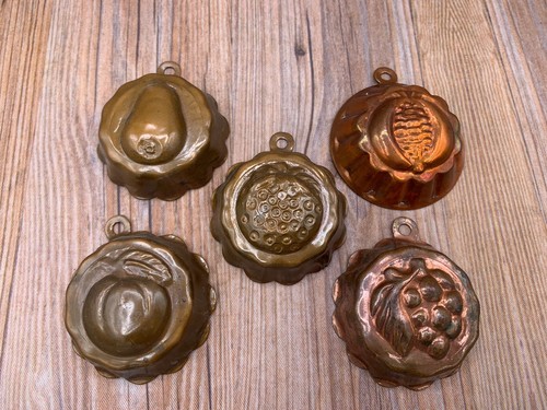 Vintage copper jello molds - -,