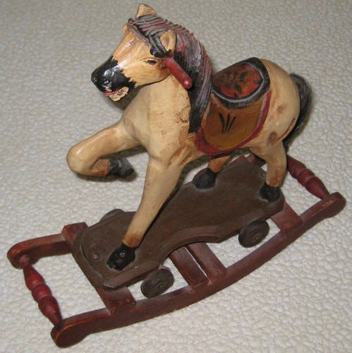 Antique carved wood rocking - carved,