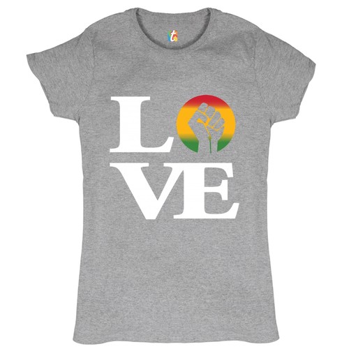 Love power fist shirt black - t-shirt,