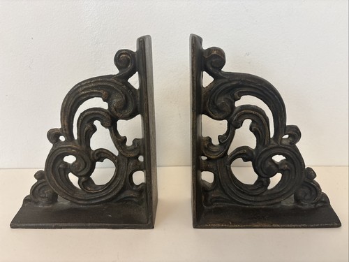 Elegant cast iron bookends - cast,