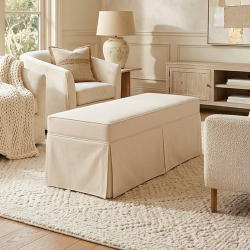Skirted benches entryway - skirted,