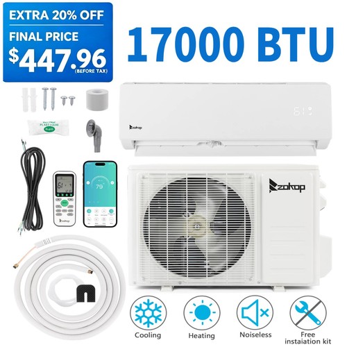 Zokop 17000 btu ductless - btu, ac
