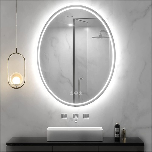 Oval led bathroom mirror with - led,