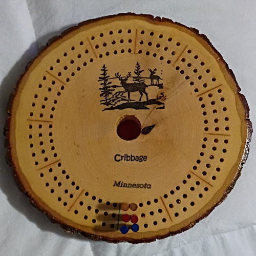 Wood slice cribbage board - slice,