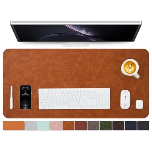 Distressed leather desk mat - distressed,