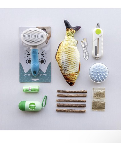 Cat gift box - -flopping, fish