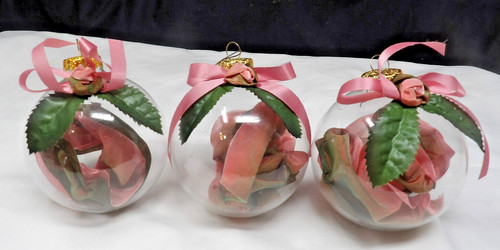 Pink rose embellished - 3, blown