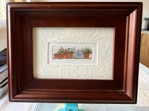 Original hand colored etching - original,