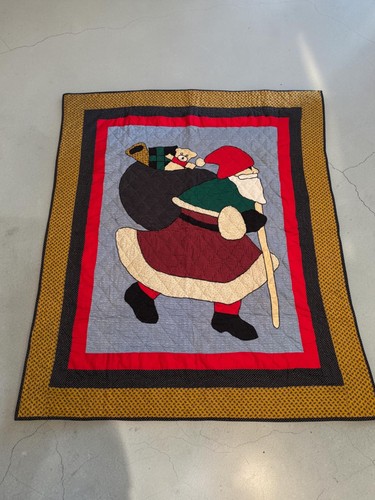Vintage santa quilted throw - santa,