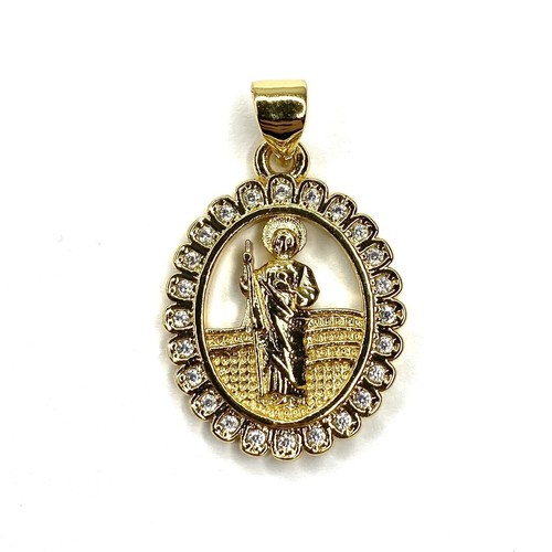 14k oro laminado san judas - oro,