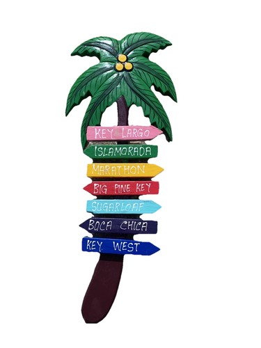 Key west directional sign hand - key,
