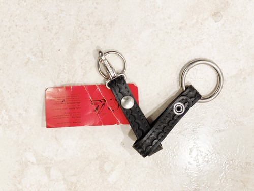 Leather double police keychain - double,