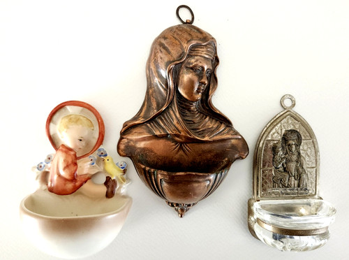 Vtg lot holy - water, fonts