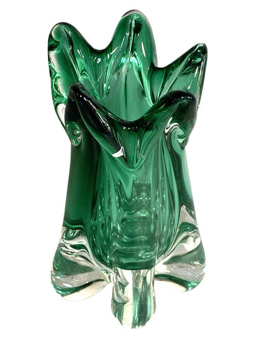 Vintage art glass - glass, emerald