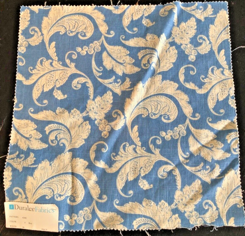 Duralee leafy scrolls blue - leafy,