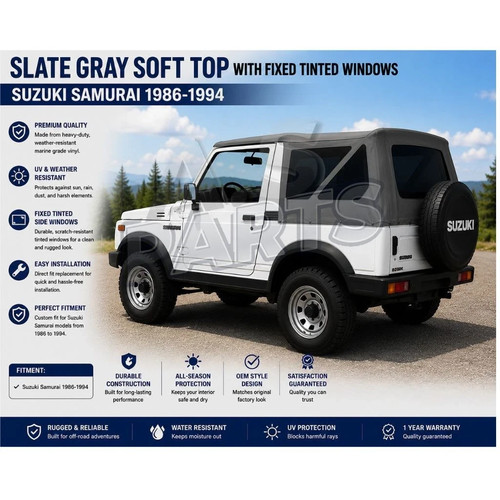 Slate gray soft top with - slate,