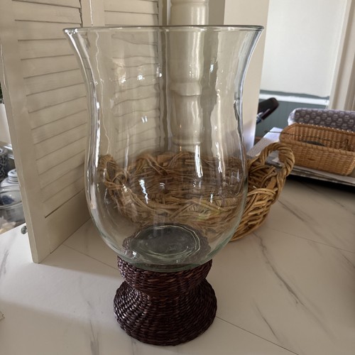 Clear glass hurricane candle - clear,
