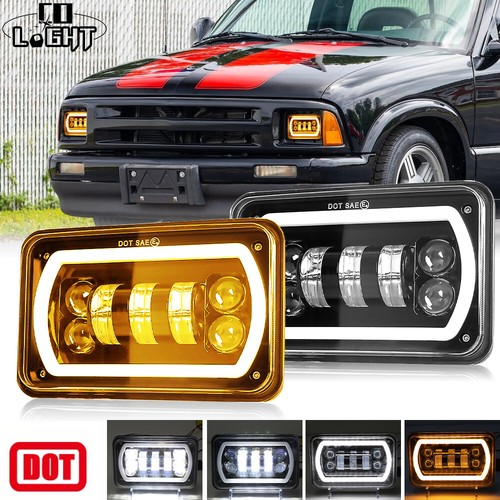 2pc black 4x6 led headlights - 2pc,